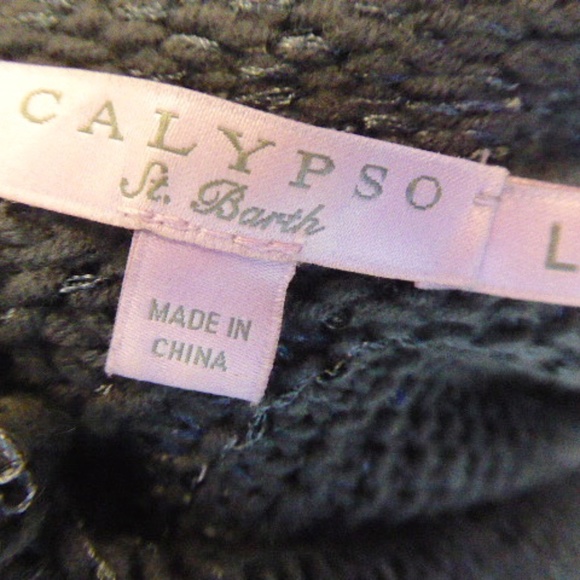 CALYPSO ST BARTH SEQUIN OPEN SWEATER CARDIGAN Duster L - Picture 5 of 5